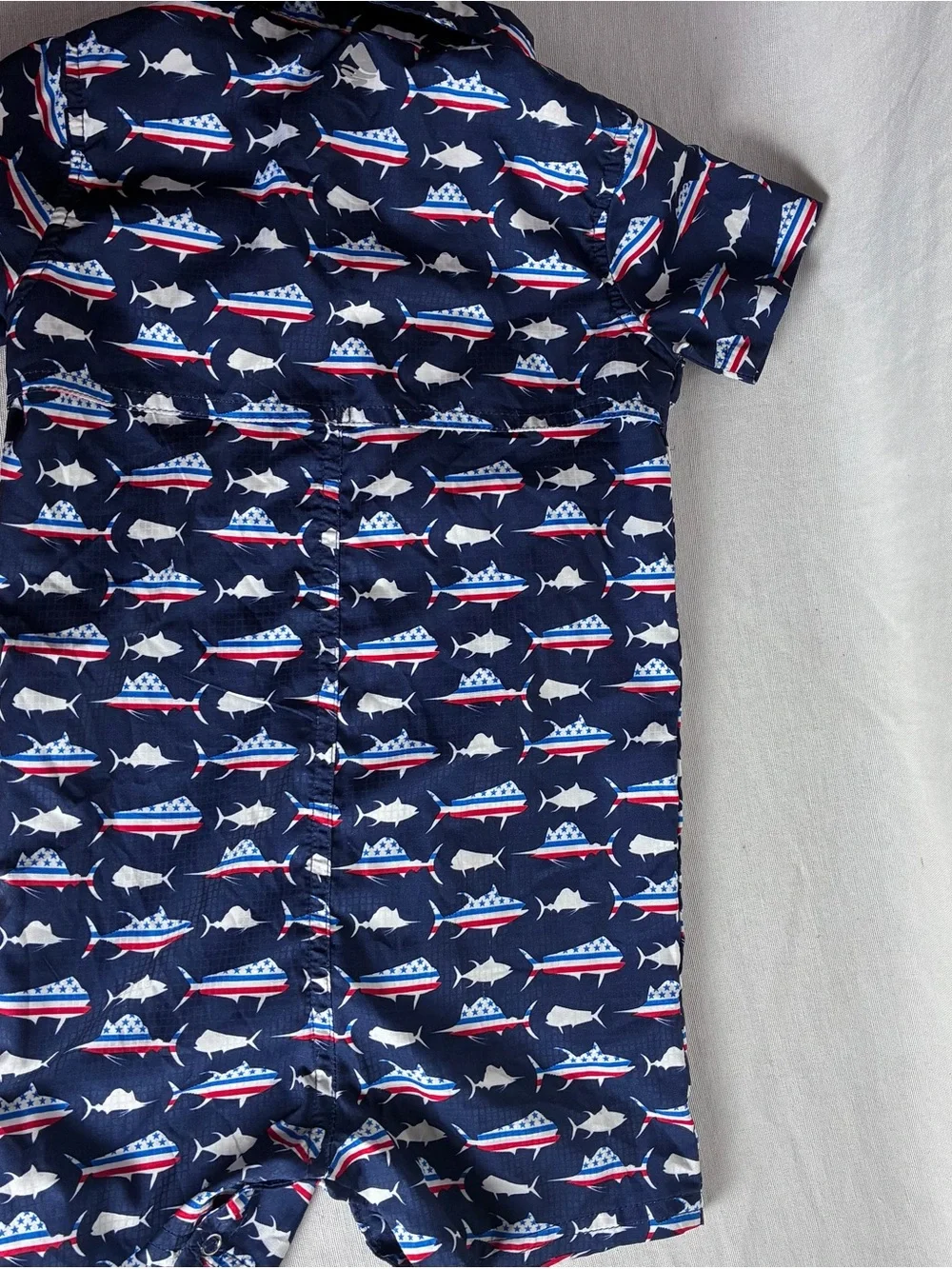 Ocean+Coast Toddler Boys Fishing Romper Lot Size 24M Matching Twins 2pc Set
